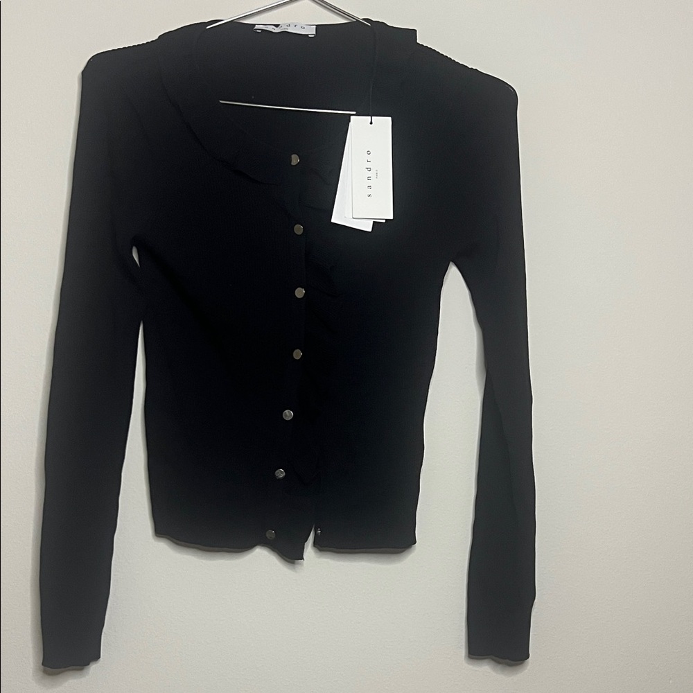 Sandro Black Cardigan Sweater NWT Size 2